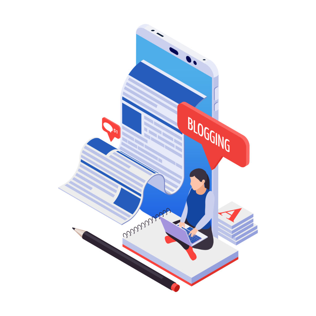 blogging isometric icon